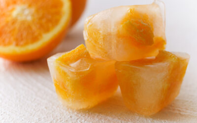 Refreshing Orange Moss Ice Cubes